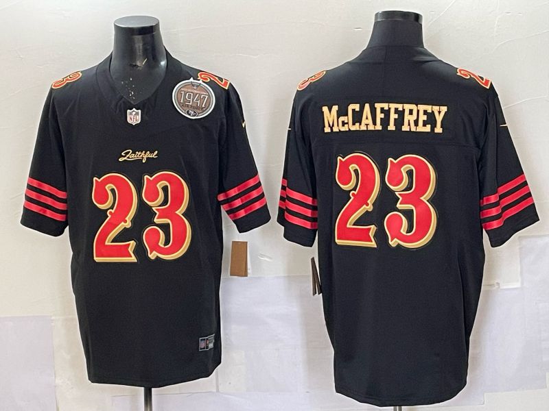 Men Nike San Francisco 49ers #23 Mccaffrey black 5th generation Limited NFL 2025 Jersey 0062